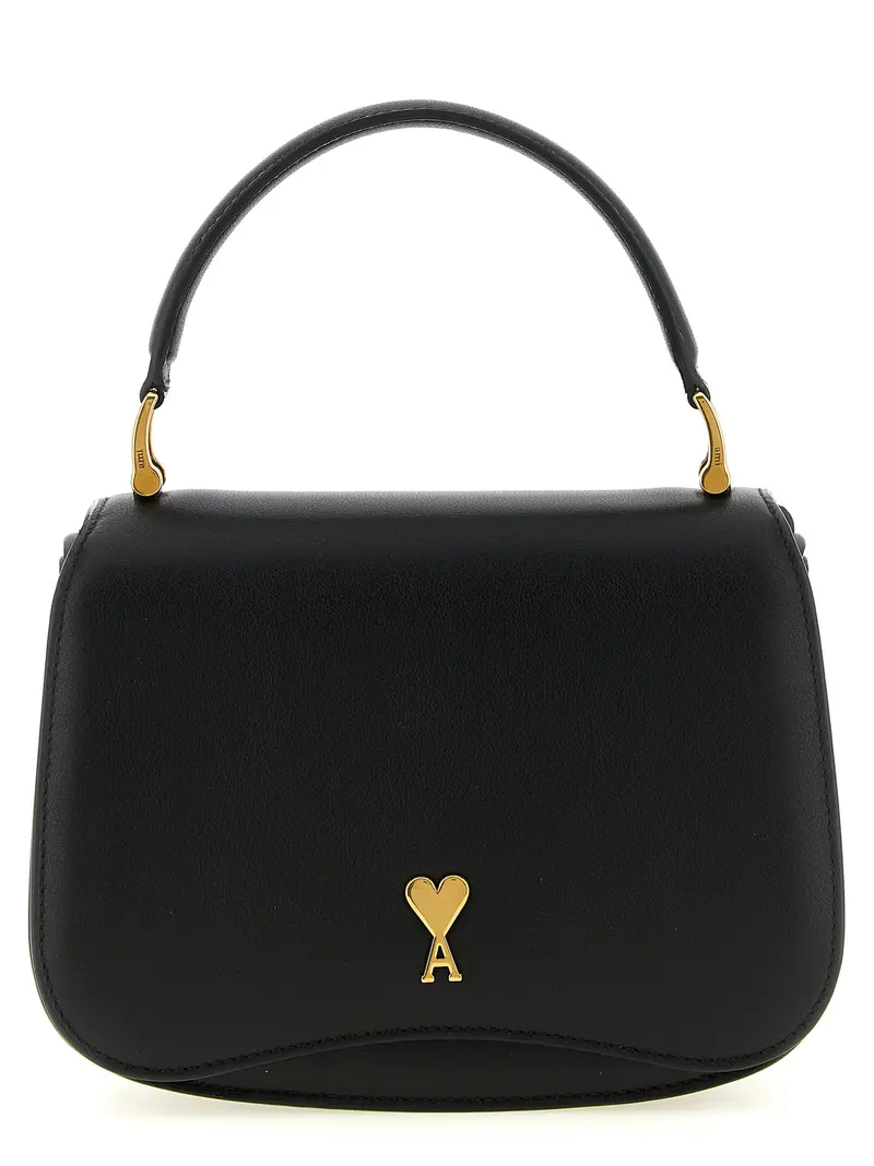 Ami Paris Black Cowhide Handbag