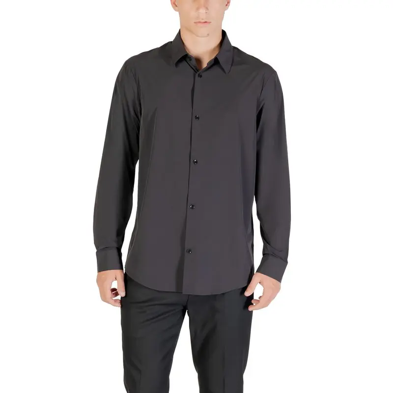 Armani Exchange Black Elastane Dress Shirt