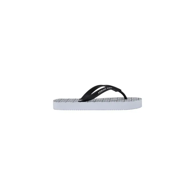 Armani Exchange White Rubber Flip-Flop Sandals