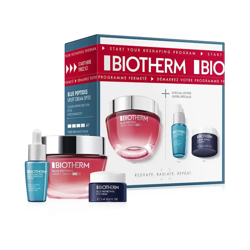 Biotherm – Coffret Blue Peptides Uplift Crème SPF30 + Sérum Life Plankton + Contour Yeux