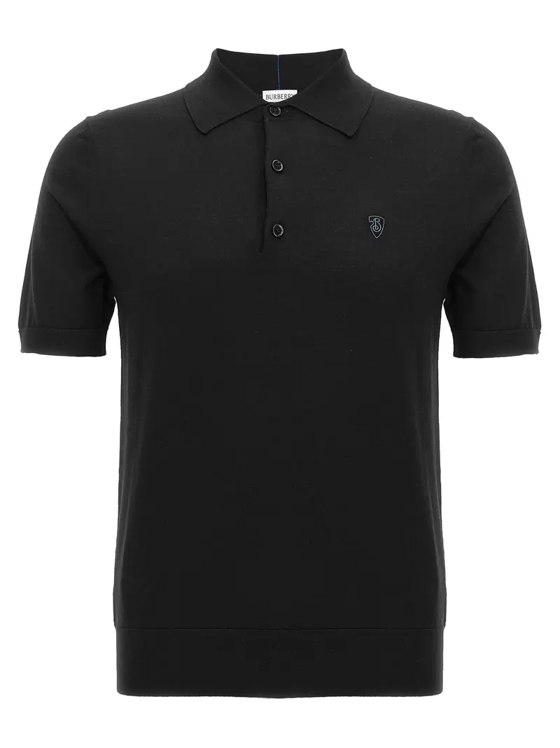 Burberry Black Wool Polo Shirt