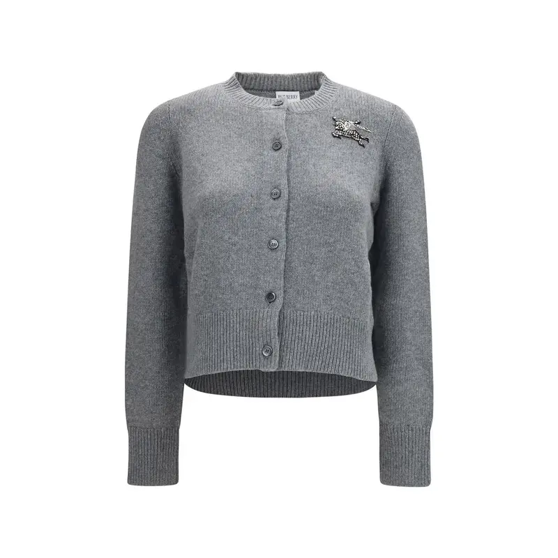 Burberry Gray Wool Oves Aries Cardigan