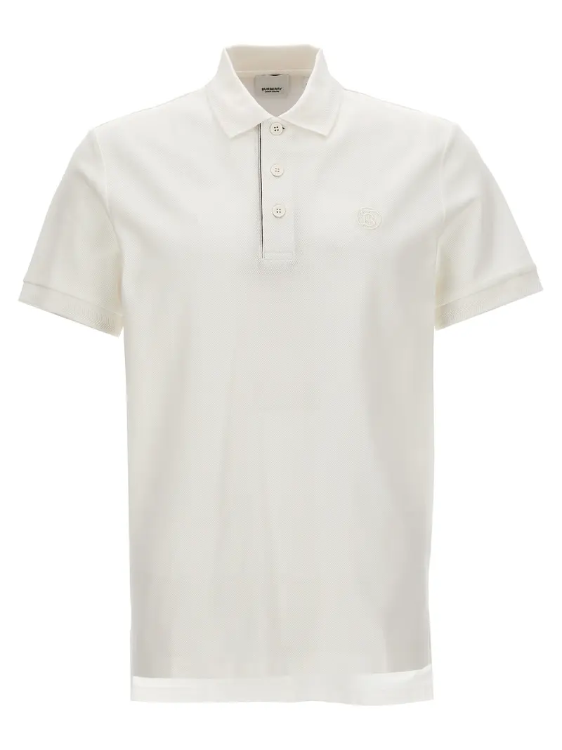 Burberry White Cotton Polo Shirt