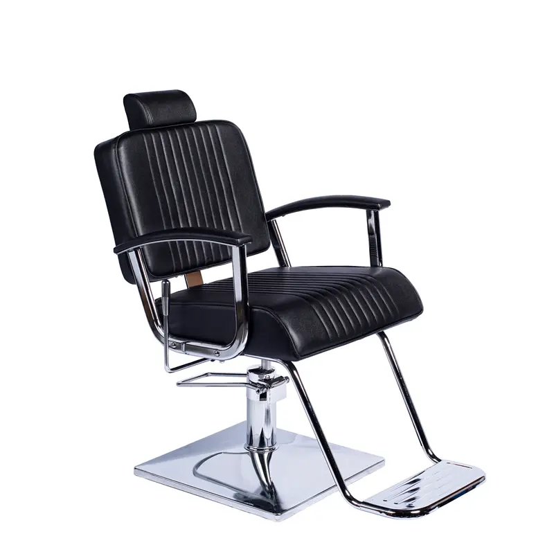 Butaca ZINNIA Reclinable – Negra con Base Cuadrada y Reposacabezas Ajustable