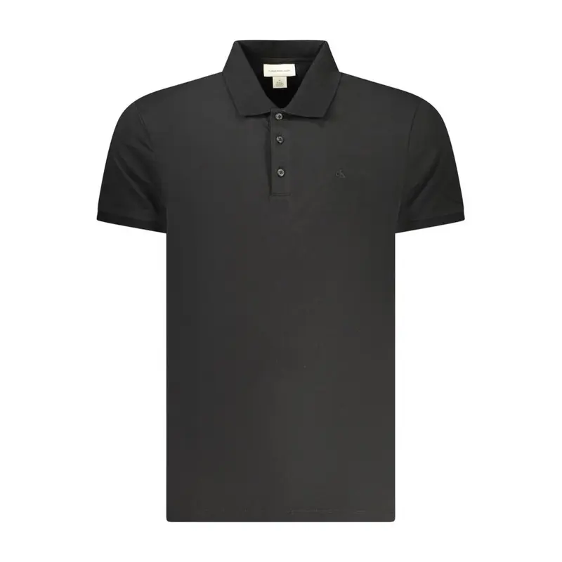 Calvin Klein Black Cotton Men Polo Shirt