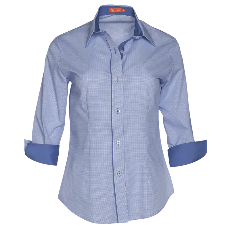 Camisa Mujer Cuello Camisero Manga 3/4 Plaid - 960151