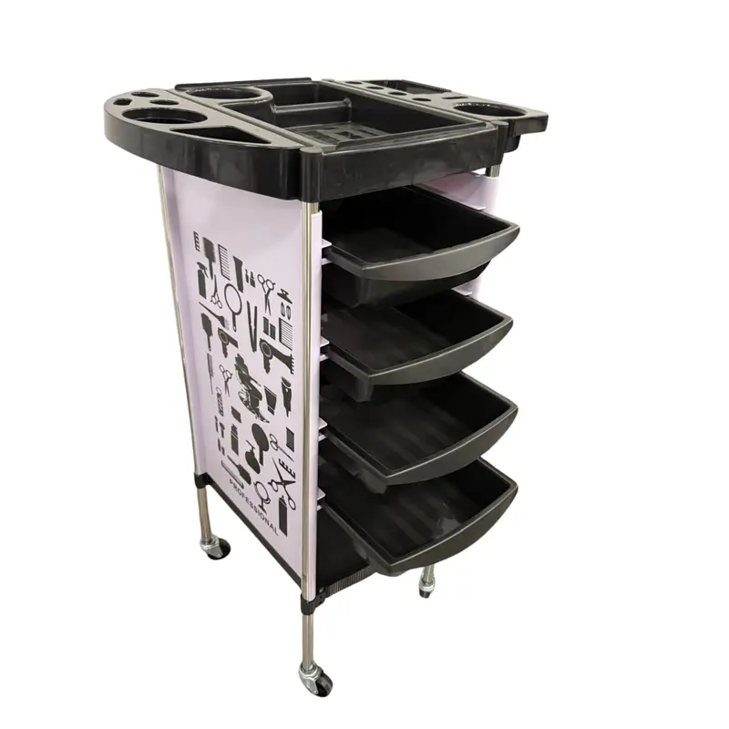Carrito Rodante Profesional para Salón con Diseño Gráfico 92×37×53 cm