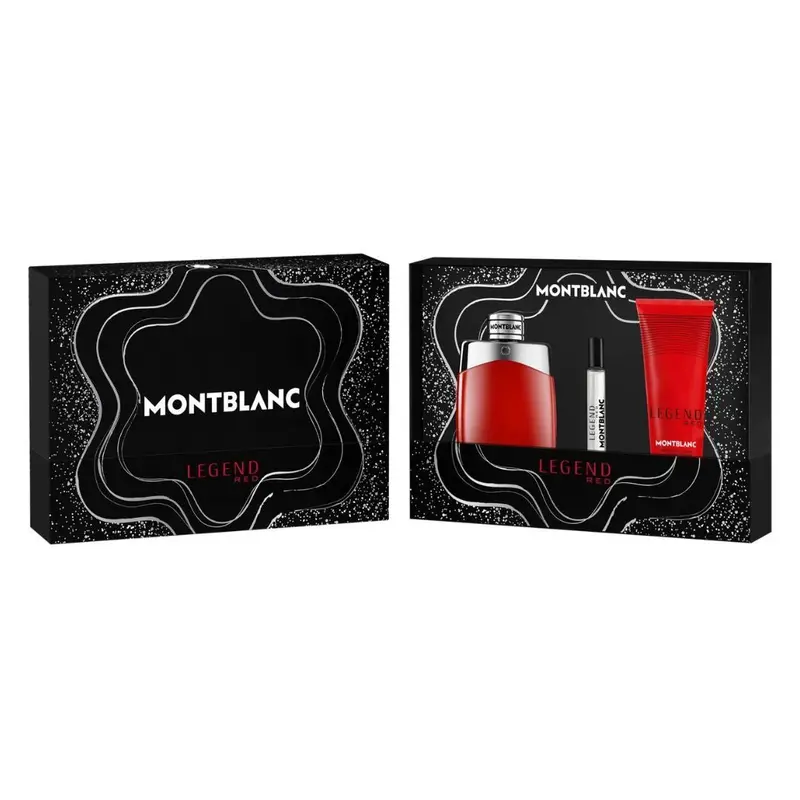 Coffret Montblanc Legend Red EDP 100 Ml Gel Douche 100 Ml Vaporisateur Voyage 7,5 Ml