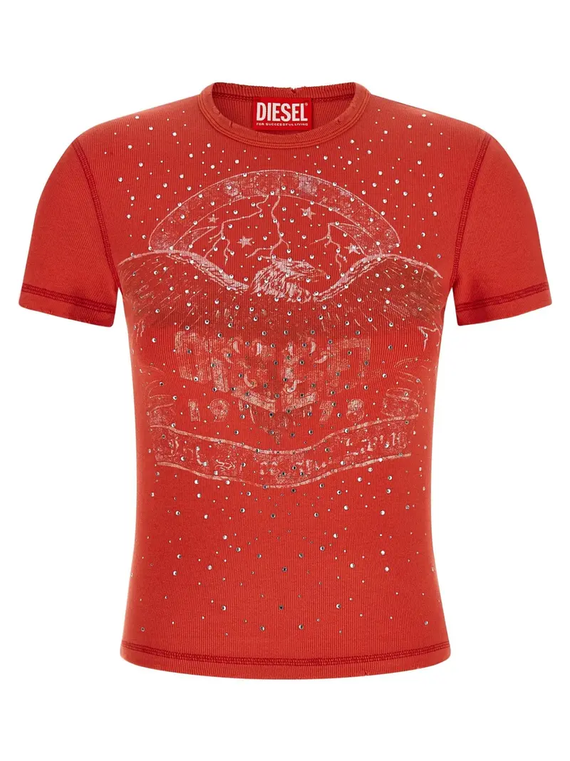 Diesel Red Cotton T-Shirt