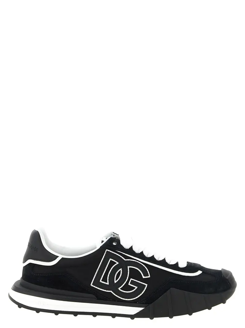 Dolce & Gabbana Black Polyamide Athletic Sneakers