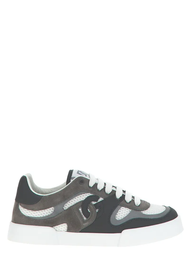 Dolce & Gabbana Gray Calfskin Athletic Sneakers