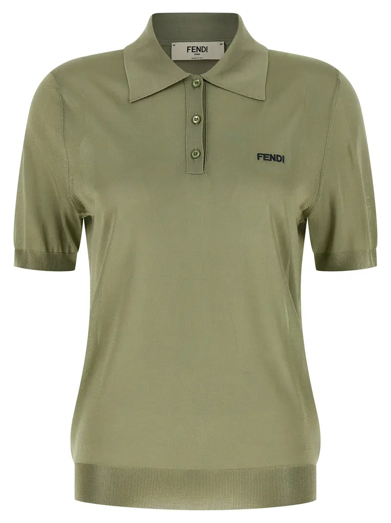 Fendi Bicolor Viscose Polo Shirt