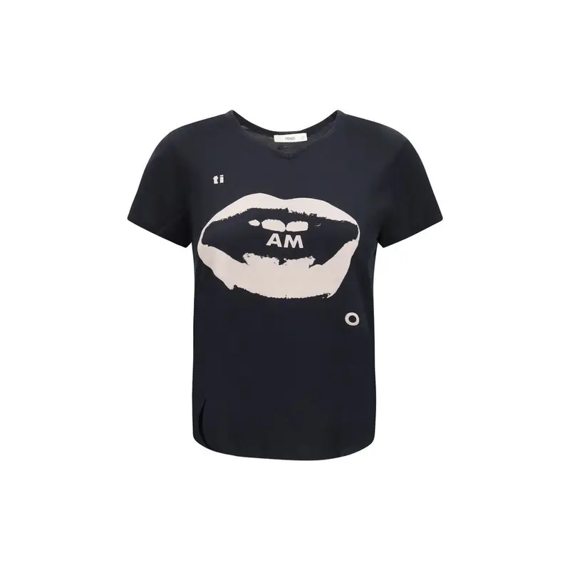 Fendi Black Cotton T-Shirt
