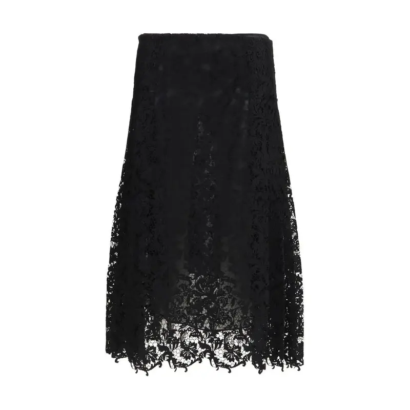 Fendi Black Silk Midi Skirt