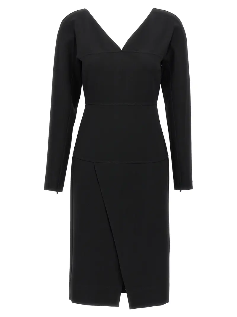 Fendi Black Viscose Midi Dress