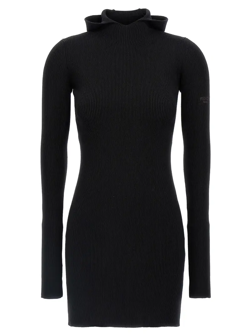 Fendi Black Wool Short Dress