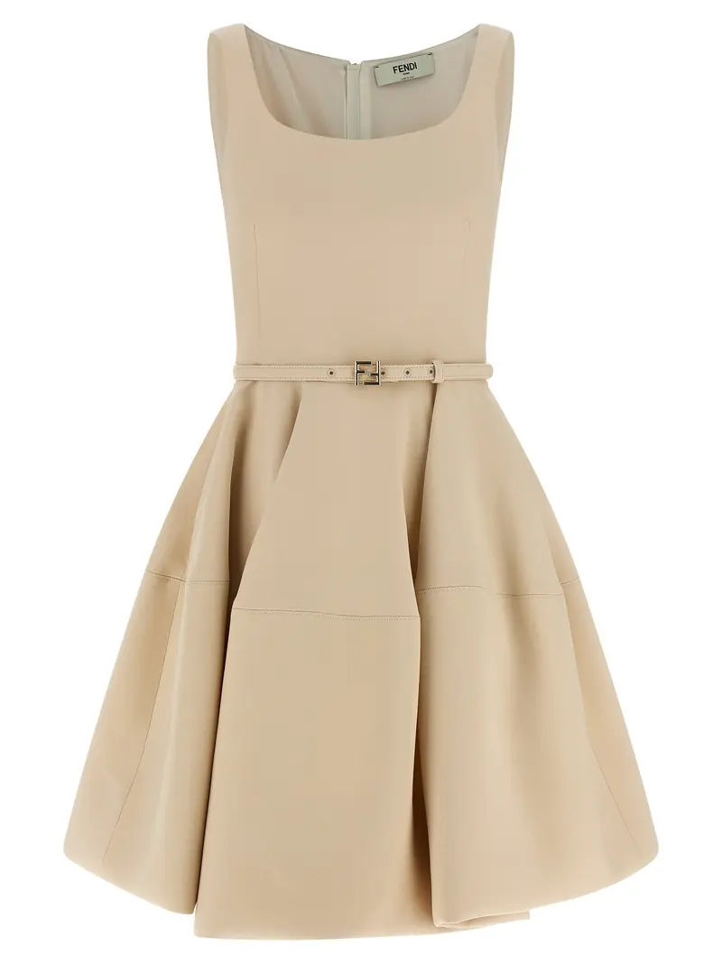 Fendi Multicolor Wool Short Dress