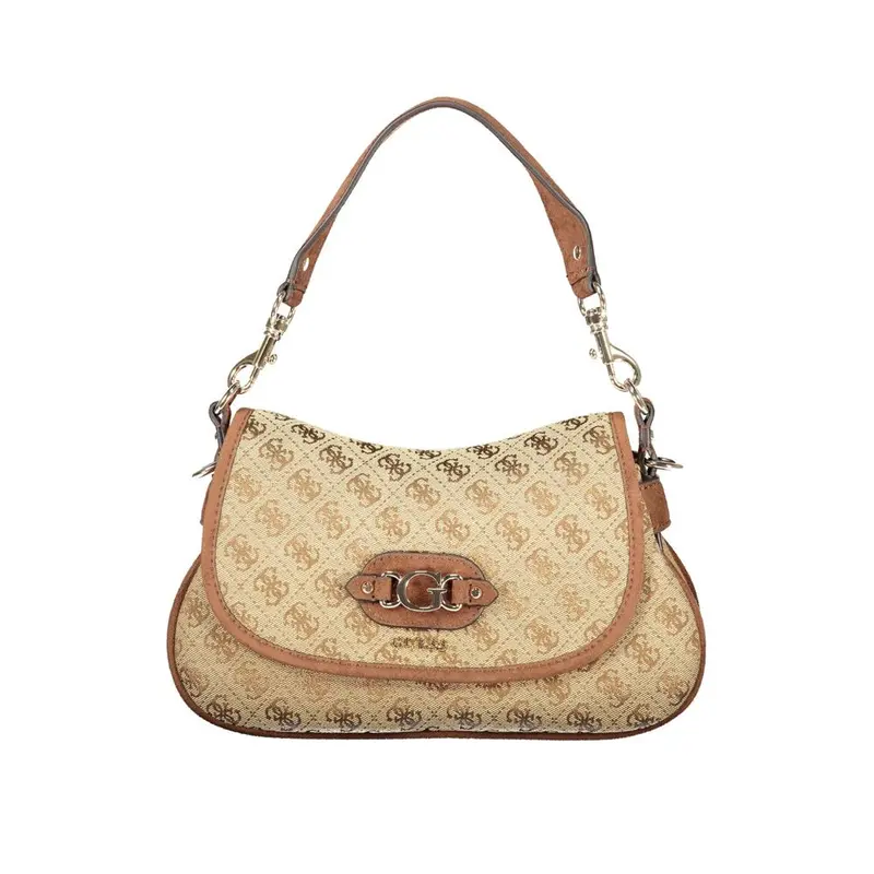 Guess Jeans Beige Polyester Women's Bag with Adjustable Shoulder Strap