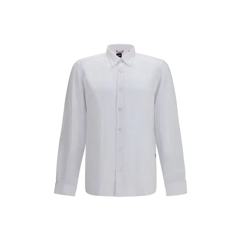 Hugo Boss Black White Linen Dress Shirt