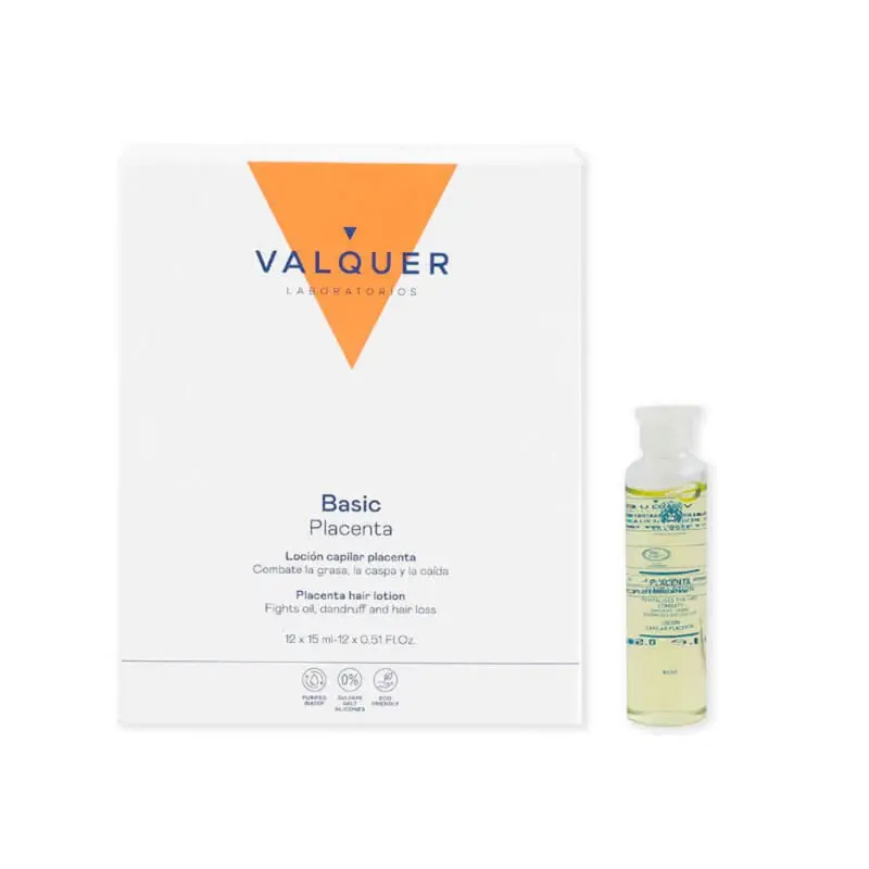 Loción Capilar de Placenta Vegetal Valquer 12 uds x 15ml