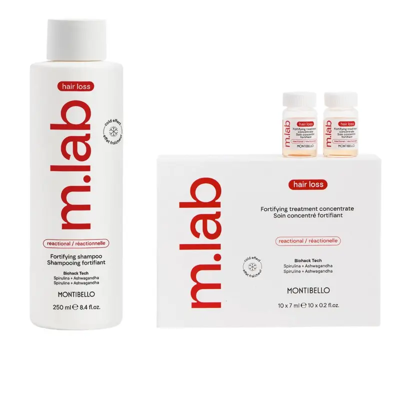 m.lab tratamiento caída Montibello | tratamiento fortificante concentrado - Con Ashwagandha y Espirulina