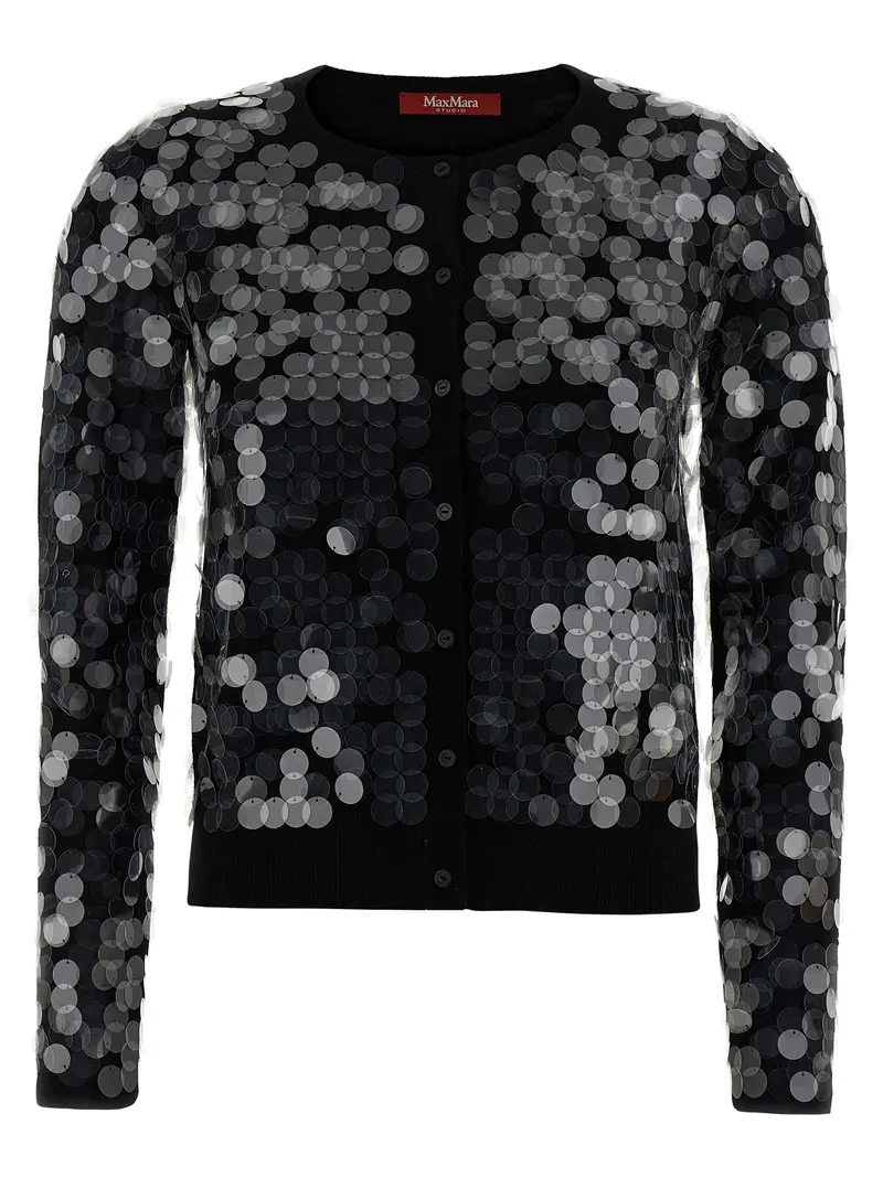 Max Mara Black Virgin Wool Cardigan