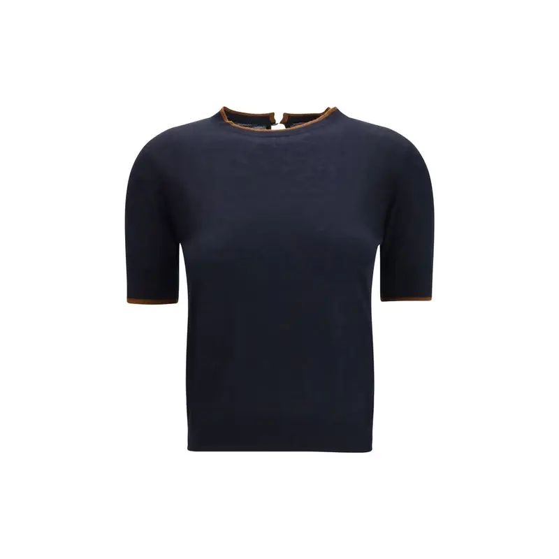 Max Mara Blue Silk T-Shirt