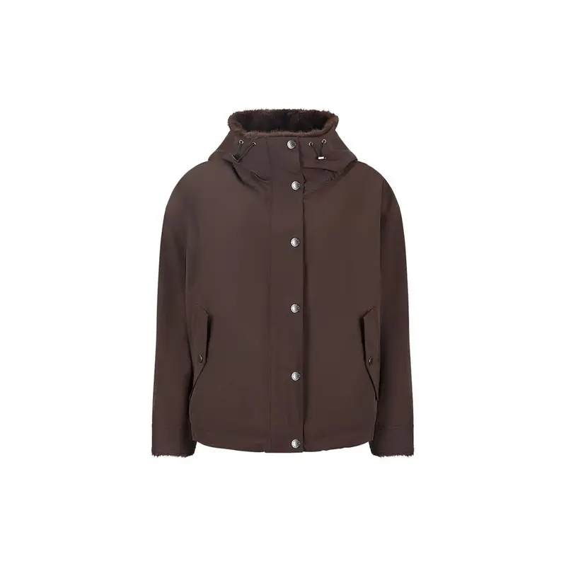 Max Mara Brown Cotton Full-Length Jacket