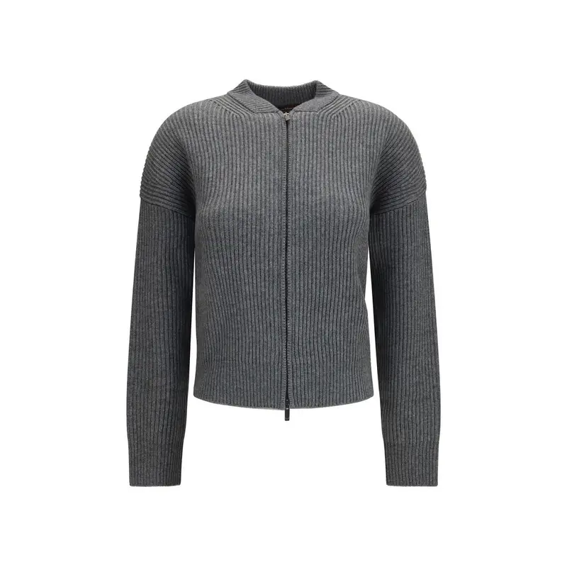 Max Mara Gray Wool Oves Aries Cardigan
