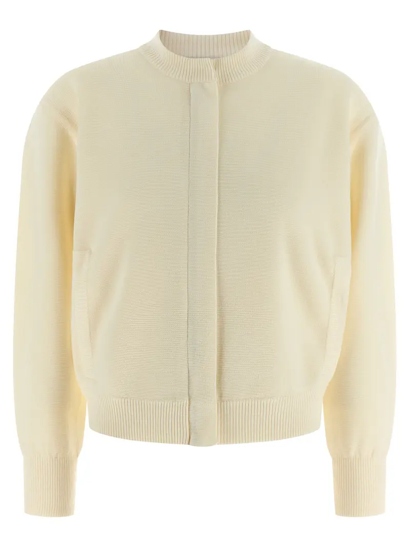 Max Mara White Virgin Wool Cardigan