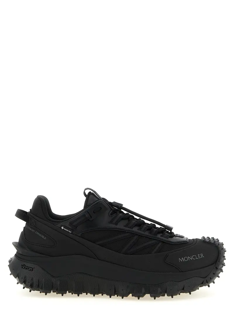 Moncler Black Leather Athletic Sneakers