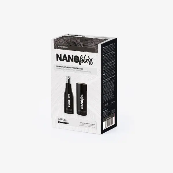 Nano Fibers Marrón Oscuro Pack Fibra Capilar + Fijador