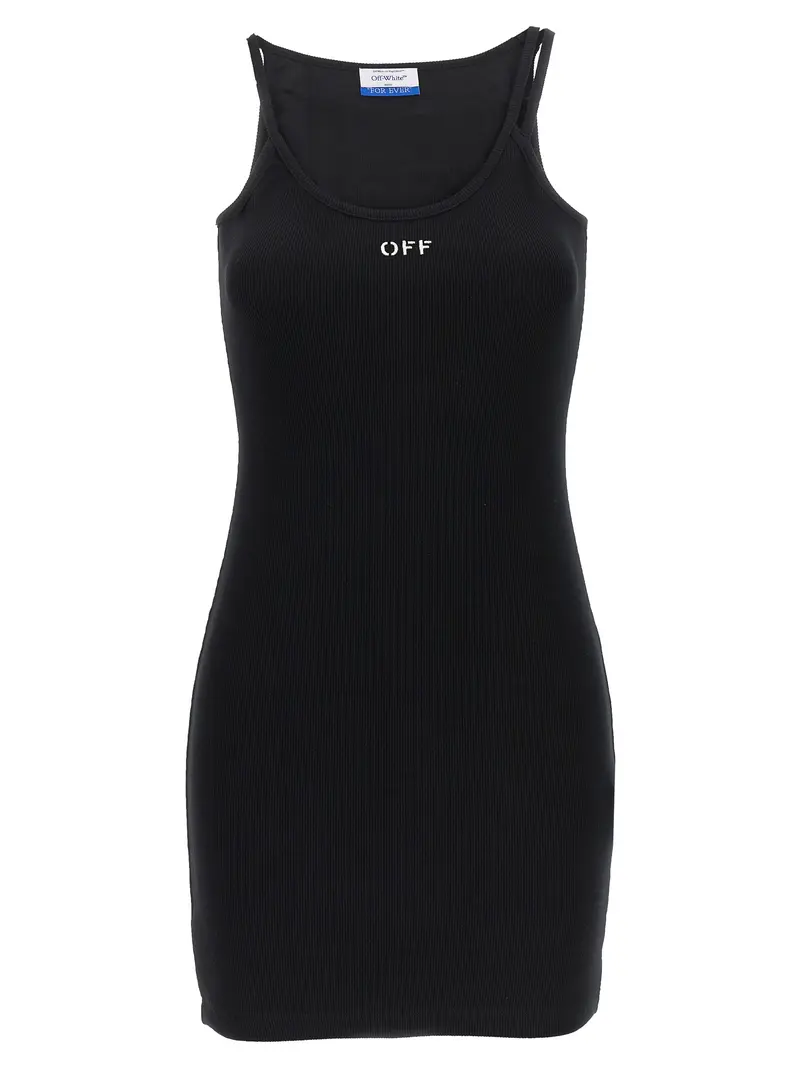 Off-White Black Cotton Short Dress