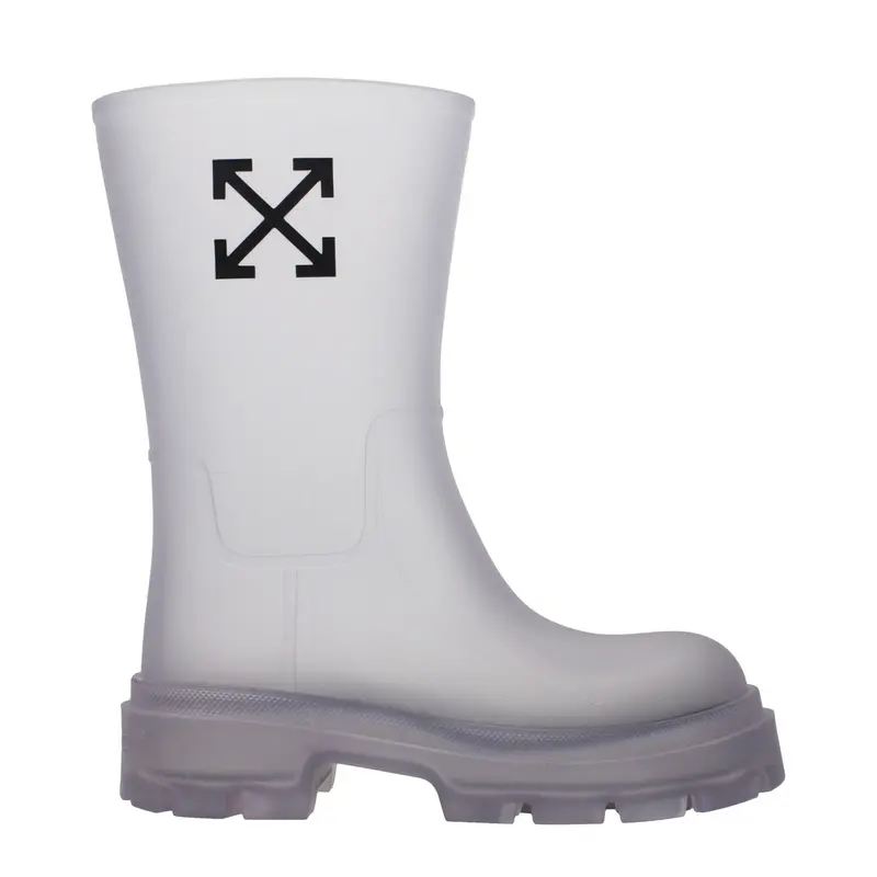 Off-White Transparent Pvc Ankle Boots