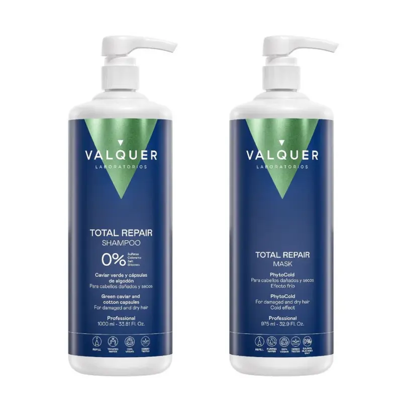 Pack Total Repair Valquer para Cabellos Dañados - Champú y Mascarilla