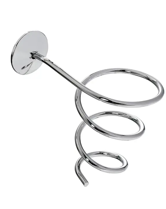 Porta Secador de Peluquería Rizzo | Soporte Profesional de Acero Cromado
