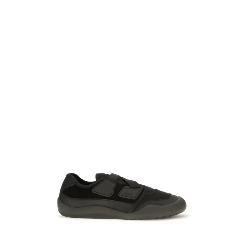 Prada Black Calf Leather Bos Taurus Athletic Sneakers