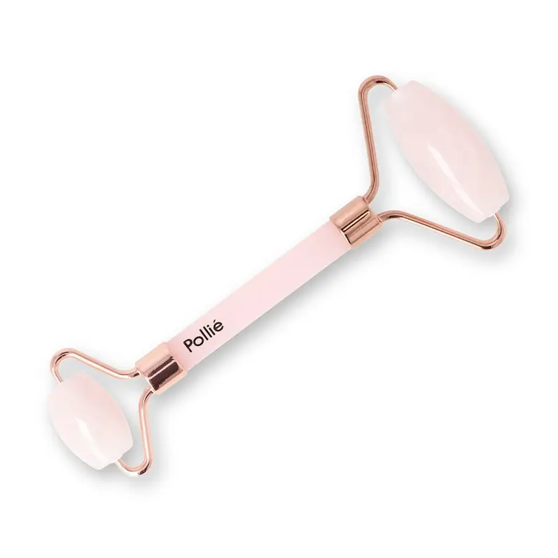 Rodillo Facial de Cuarzo Rosa doble | Masaje Facial Efectivo