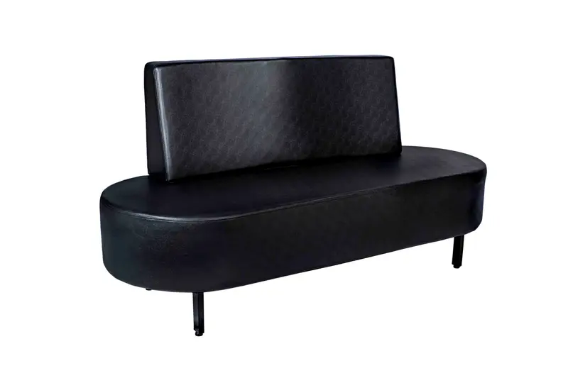 Silla de espera Ariana – 2 puestos | Tapizado negro y diseño redondeado
