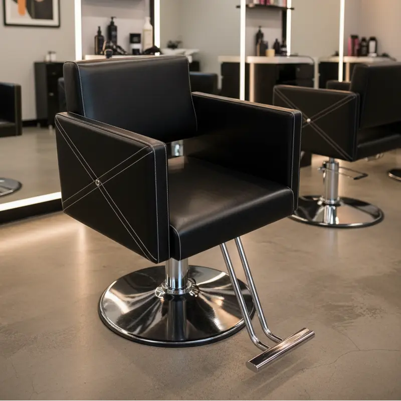 Silla de Peluquería Profesional Low Cost Negra con Bomba Hidráulica