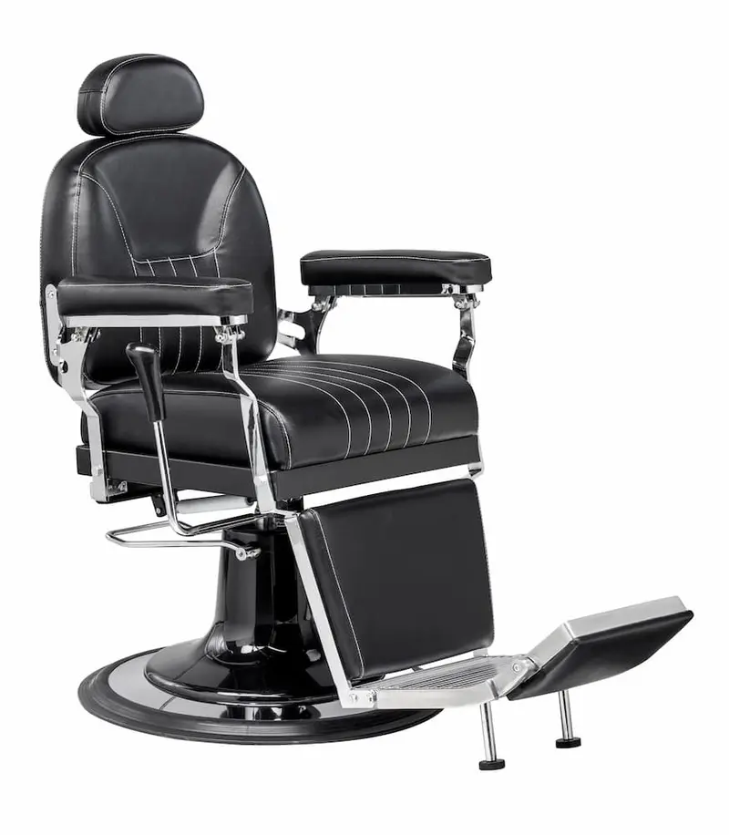 Sillón de Barbero Dante – Negro con Base Cromada y Diseño Profesional