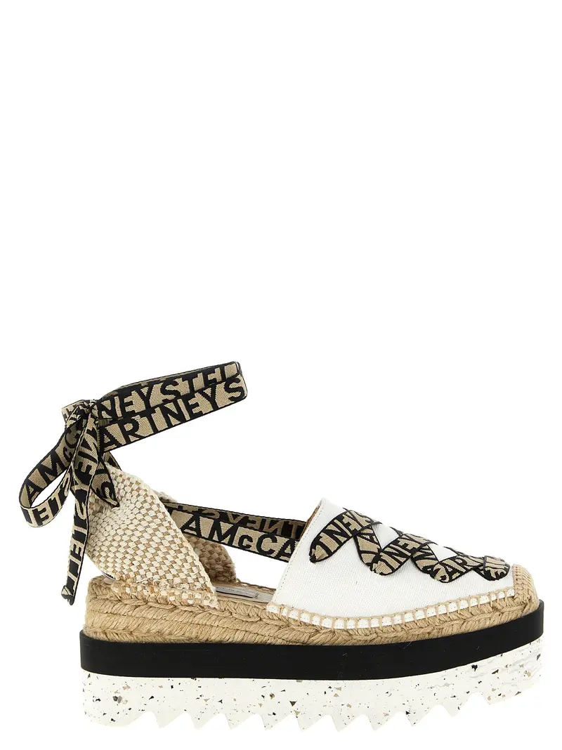 Stella McCartney Beige Cotton Wedge Sandals