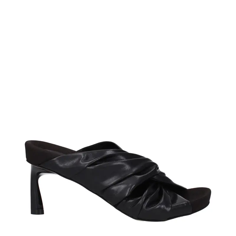 Stella McCartney Black Leather Stiletto Heel Sandals