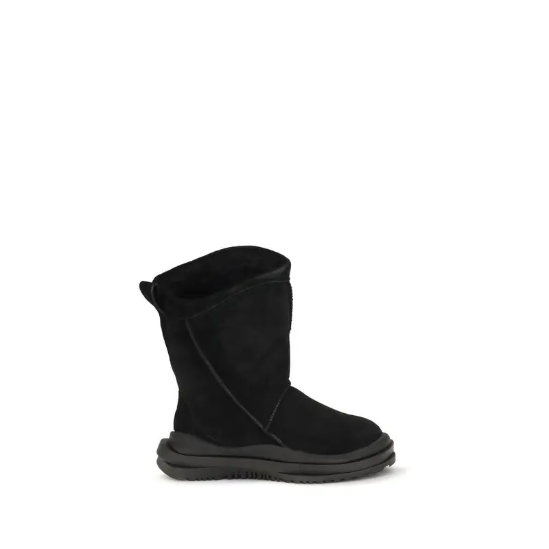 UGG Black Suede Leather Flat Boots