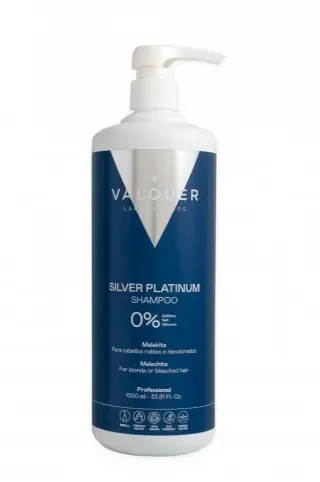 Valquer Champú Zero Silver Platinum. Sin sulfatos, sal , siliconas. Cabellos blancos, grises y rubios 1000 ml