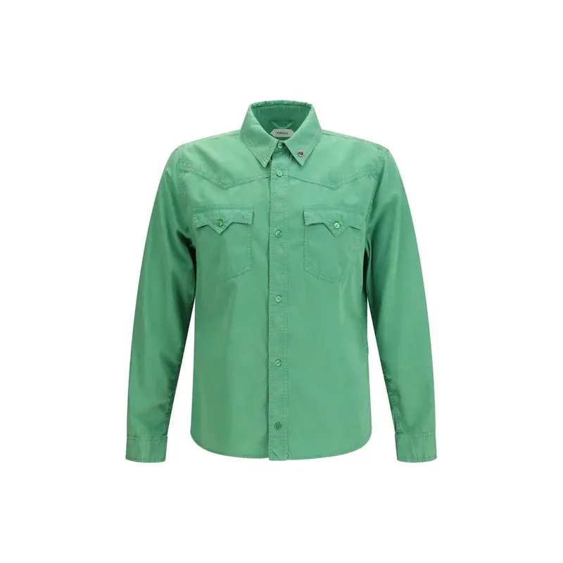 Versace Bicolor Cotton Shortsleeve Shirt