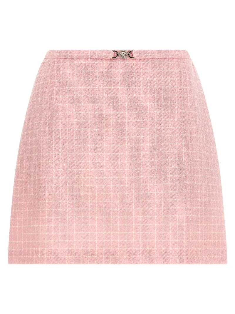 Versace Multicolor Virgin Wool Long Skirt