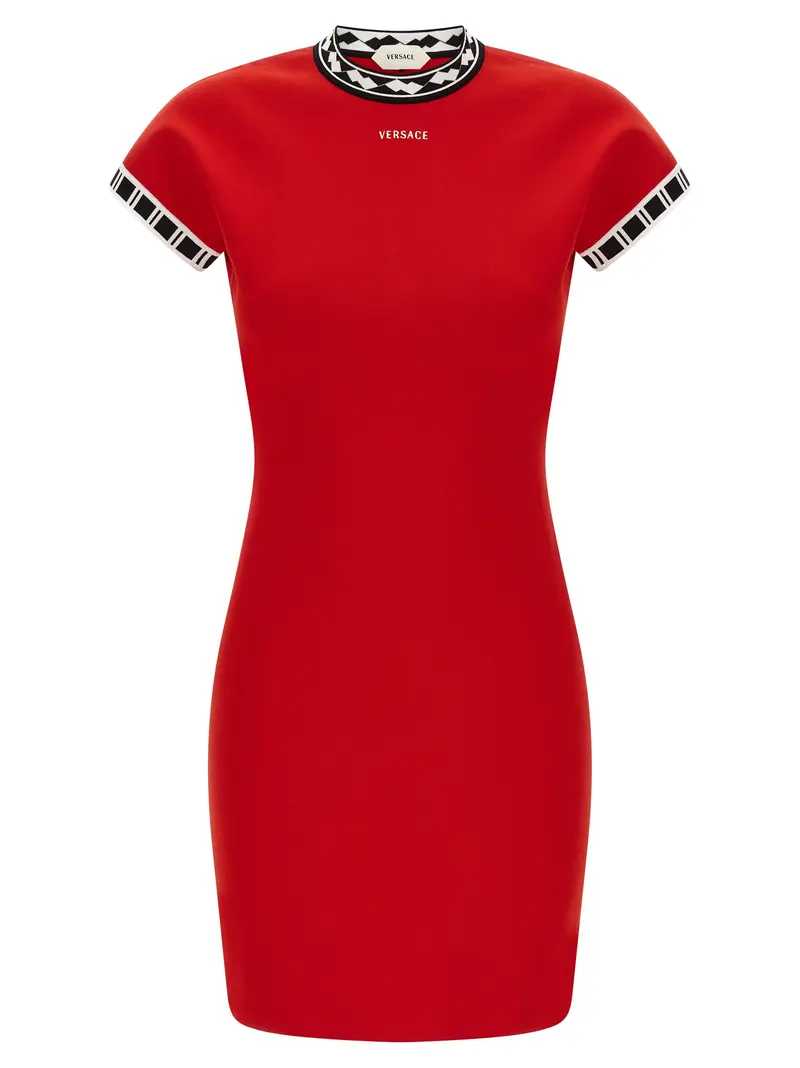 Versace Red Cotton Short Dress