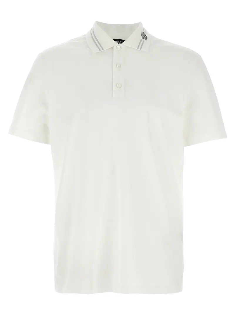 Versace White Cotton Polo Shirt